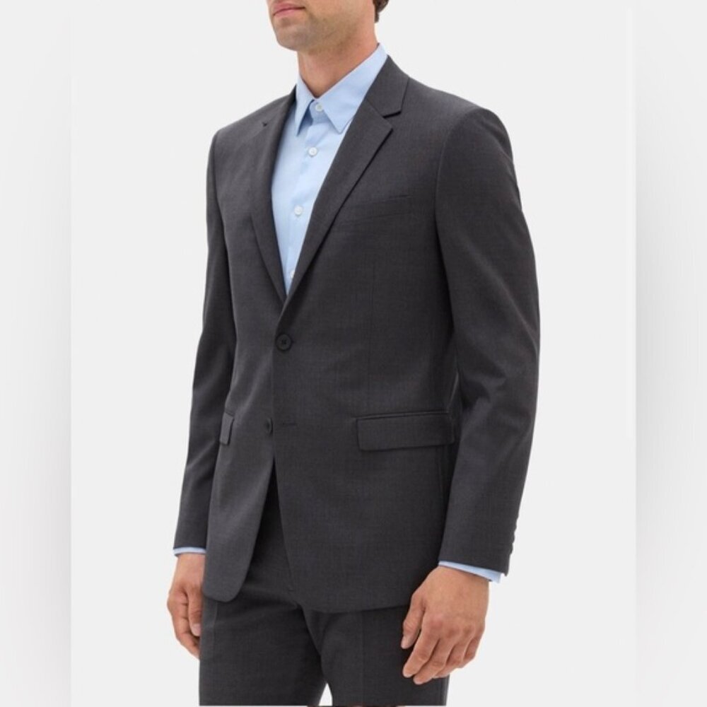 NEW THEORY sartorial suiting in charcoal heather 46L